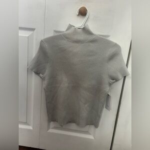 Calvin Klein Silver Short Sleeve High Neck